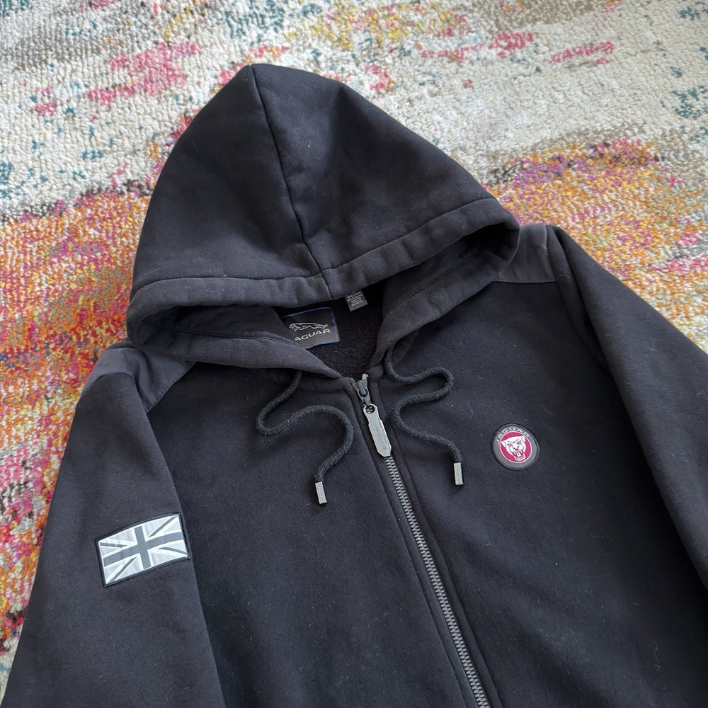 Women's Jaguar Official Merchandise Black Full Zip Hoodie Size 16